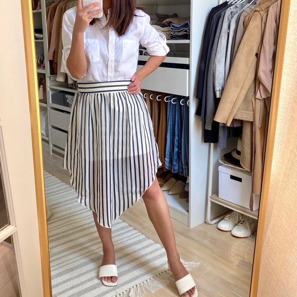 Charlotte Russe Asymmetrical Striped Skirt